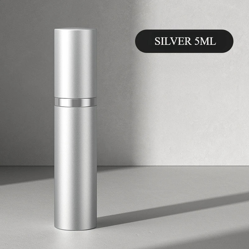 10Ml 5Ml Mini Bottom Filling Perfume Spray Dispenser Bottles Cosmetic Refillable Spray Atomizer Portable Liquid Container Bottle Silver 5Ml AUVELL