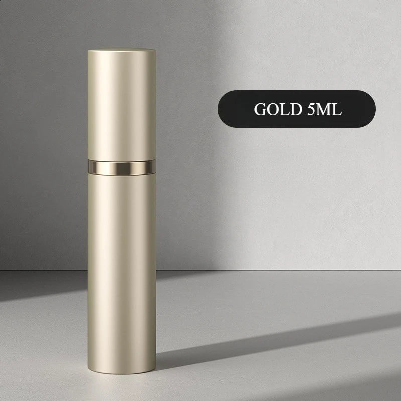 10Ml 5Ml Mini Bottom Filling Perfume Spray Dispenser Bottles Cosmetic Refillable Spray Atomizer Portable Liquid Container Bottle Champagne 5Ml AUVELL