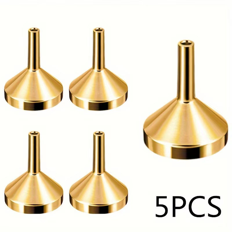 1/3/5Pcs Refillable Perfume Bottle Funnel, Mini Perfume Travel Bottle Refillable, Bottom Fill Perfume Dispenser Gold Metal 1PC AUVELL